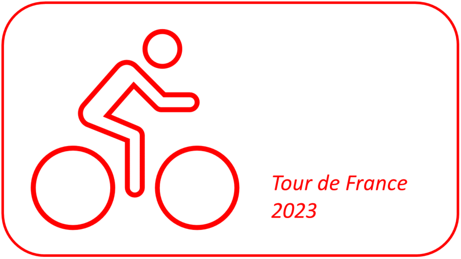 Icon illustreert tour de france 2023 etappeoverzicht